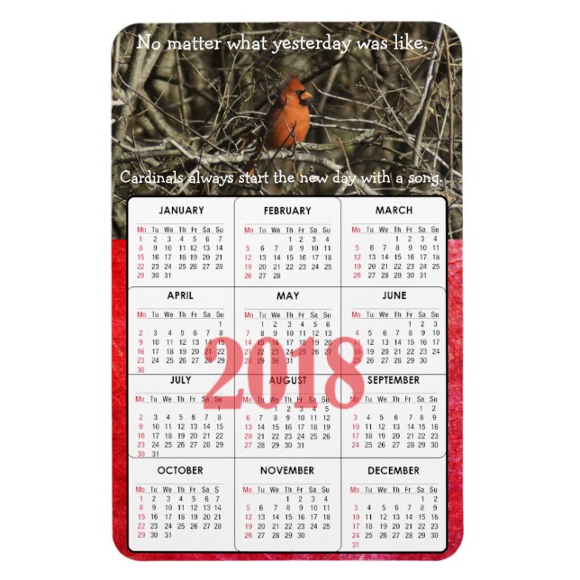 Citation cardinale 2018 Magnet calendrier (Vertical)
