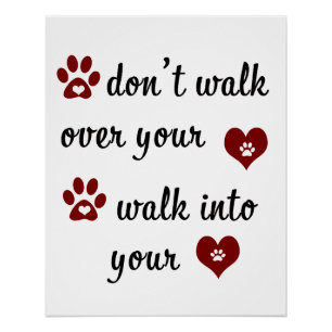 Citation Coeur Paw Poster brillant