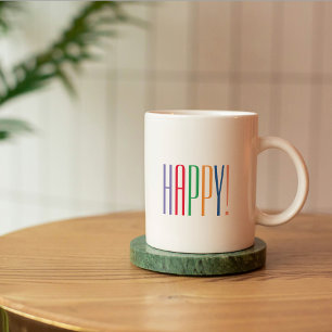 Citation colorée Happy Coffee Mug