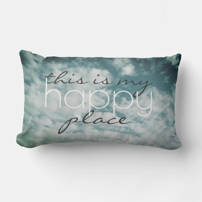 citation coussin c'est mon heureux endroit bleu ci (Recto)