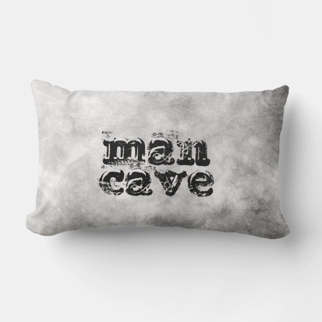 citation coussin man cave gris aquarelle design (Recto)