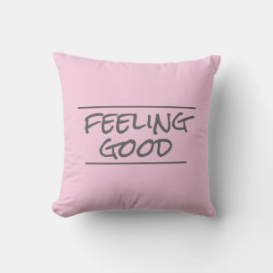 citation coussin se sentant bien gris et rose