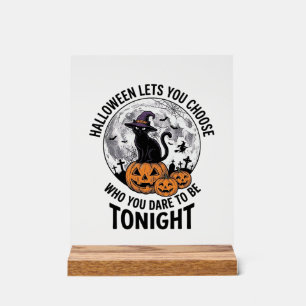 Citation de chat Halloween Citrouille Sorcière Gra