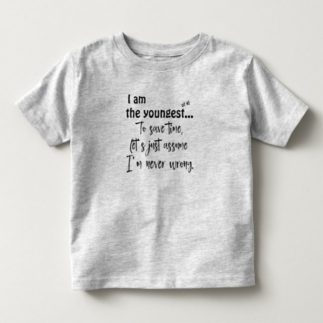 Citation de frère le plus jeune et drôle T-shirt (Devant)