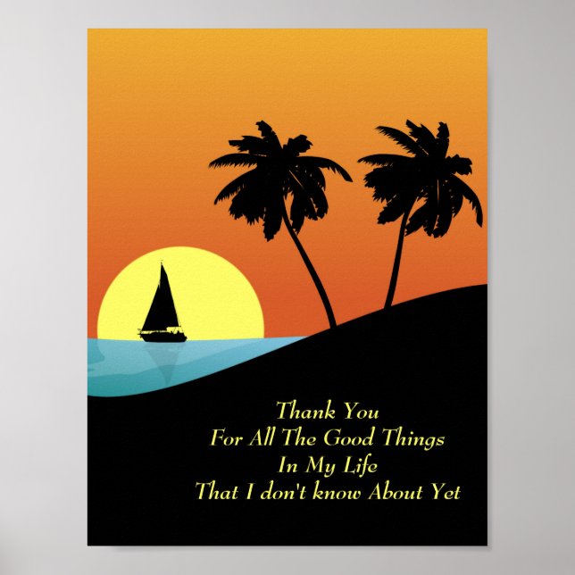 Citation de Gratitude Inspirationnelle Poster d'Ar (Devant)