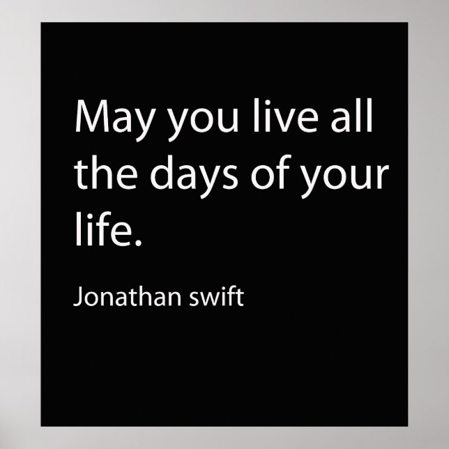 Citation de Jonathan Swift Poster (Devant)