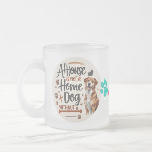 Citation de la maison Dog Love - Mug de verre givr