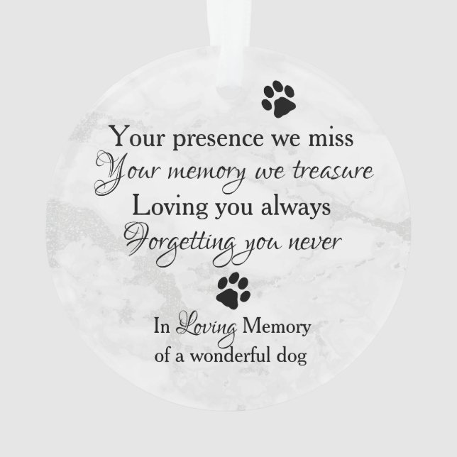 Citation de la photo de chien Marble Pet Memorial (dos)