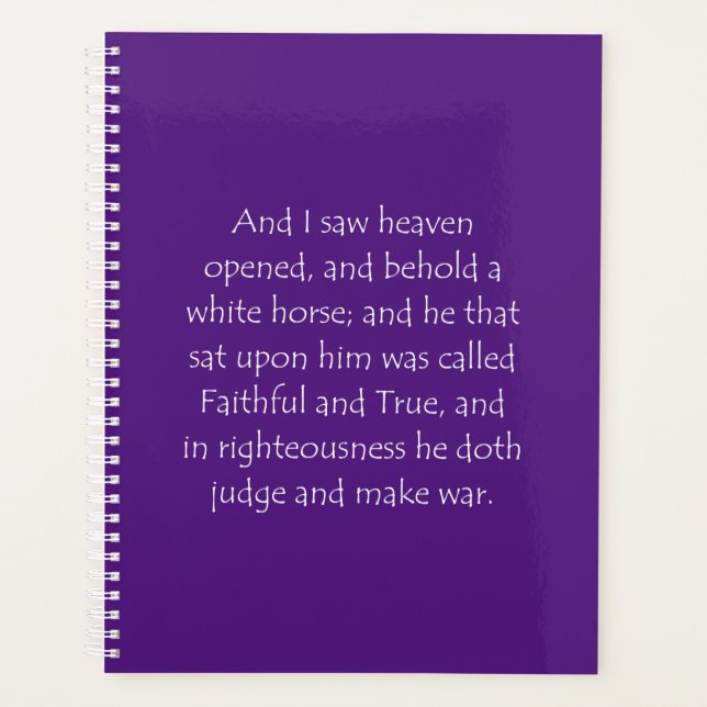 Citation de l'écriture Révélation 19 11 (Devant)