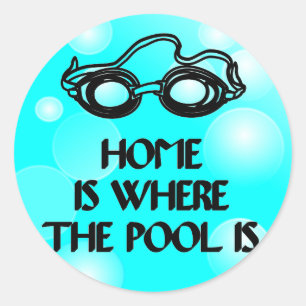 Citation de nage amusante - Sticker rond