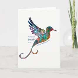 Citation de Rumi avec carte de voeux de colibri