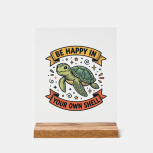 Citation de Tortue Heureuse Dessin de Gravure Vint