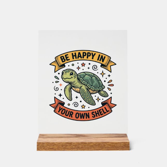 Citation de Tortue Heureuse Dessin de Gravure Vint (Recto)