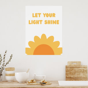 Citation de tournesol jaune brillant Art mural