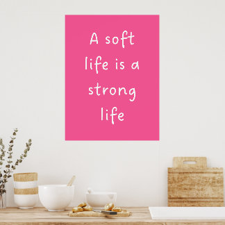 Citation de vie douce rose - Impression sur mur