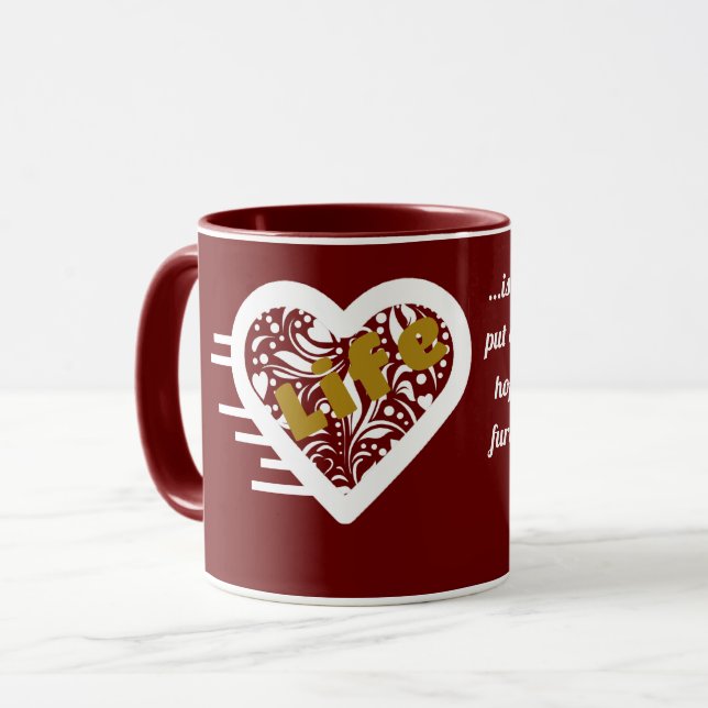 Citation de vie Maroon Mug par la poète Adiela Ako (Devant gauche)