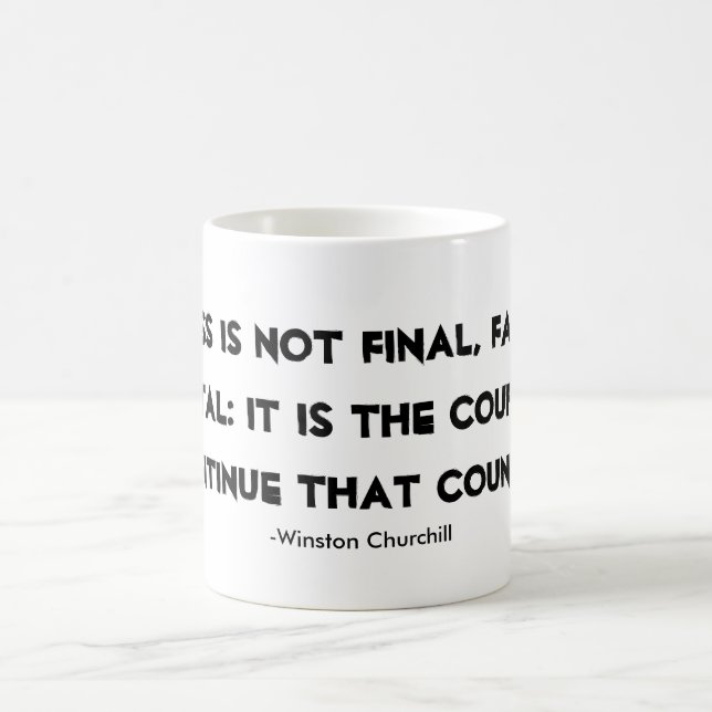Citation de Winston Churchill de tasse de succès (Centre)