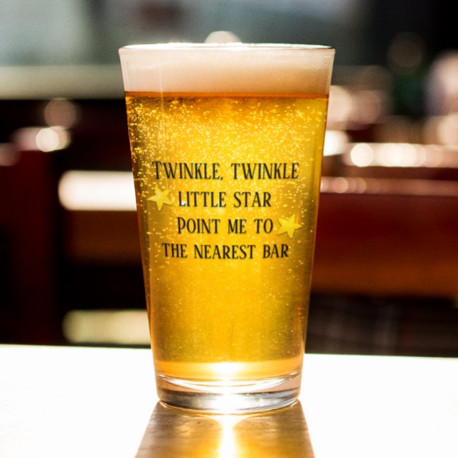 Citation drôle  Verre à bière Pintre à paillettes (Créateur téléchargé)