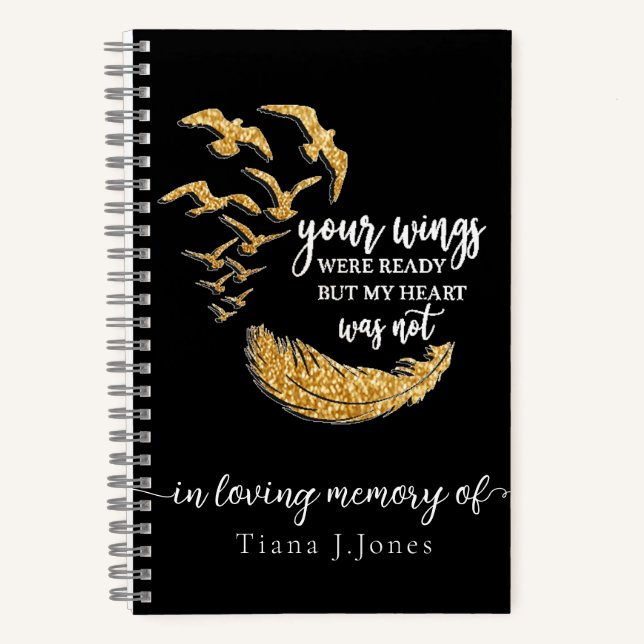Citation Elegant Mémorial Grief Sympathie Carnet (Recto)