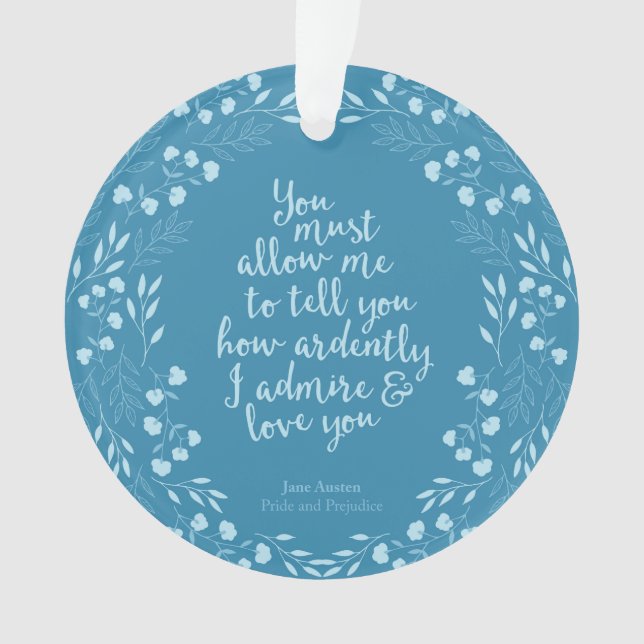 Citation florale de fierté de Jane Austen et (devant)