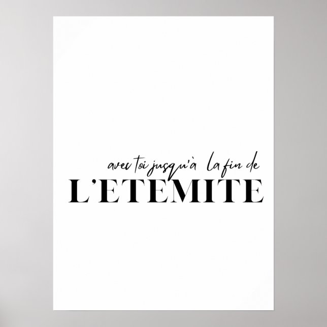 Citation française. Poster "Avec toi jusqu'à l'éte (Devant)