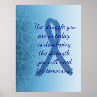 Citation Inspiration Bleu ME CFS Poster du ruban