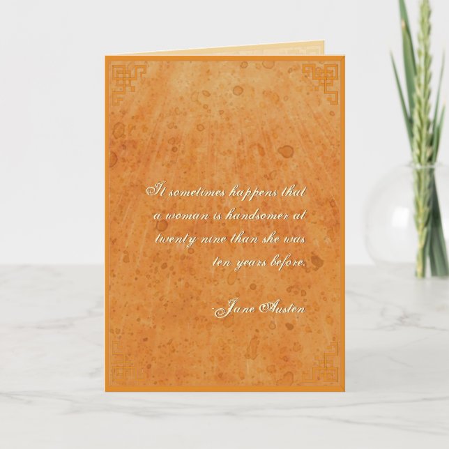 Citation Jane Austen Carte d'anniversaire CUSTOMIS (Devant)
