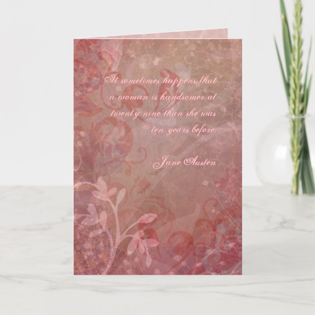 Citation Jane Austen Carte d'anniversaire CUSTOMIS (Devant)
