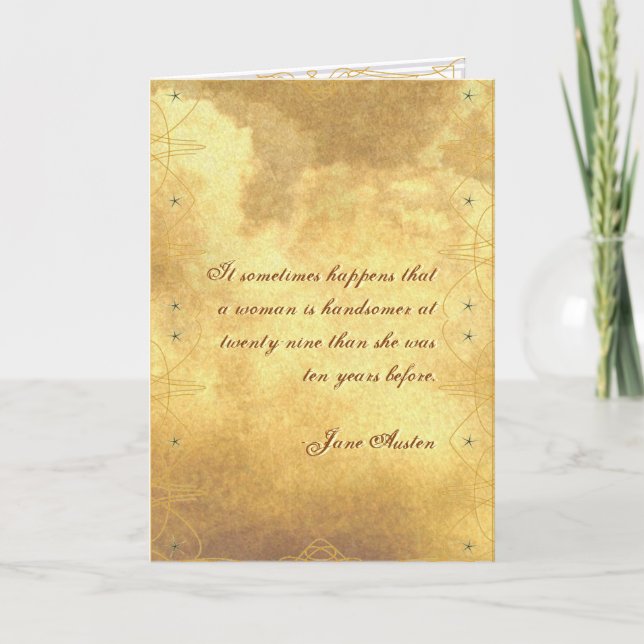 Citation Jane Austen Carte d'anniversaire CUSTOMIS (Devant)