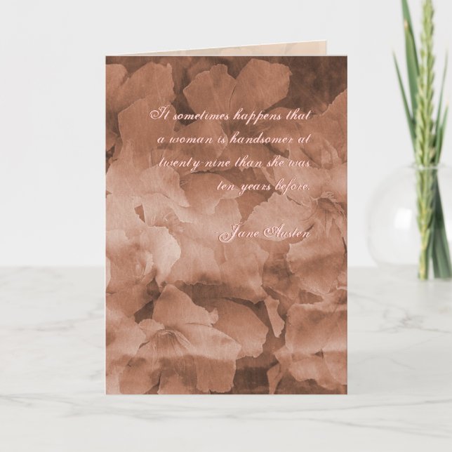 Citation Jane Austen Carte d'anniversaire CUSTOMIS (Devant)