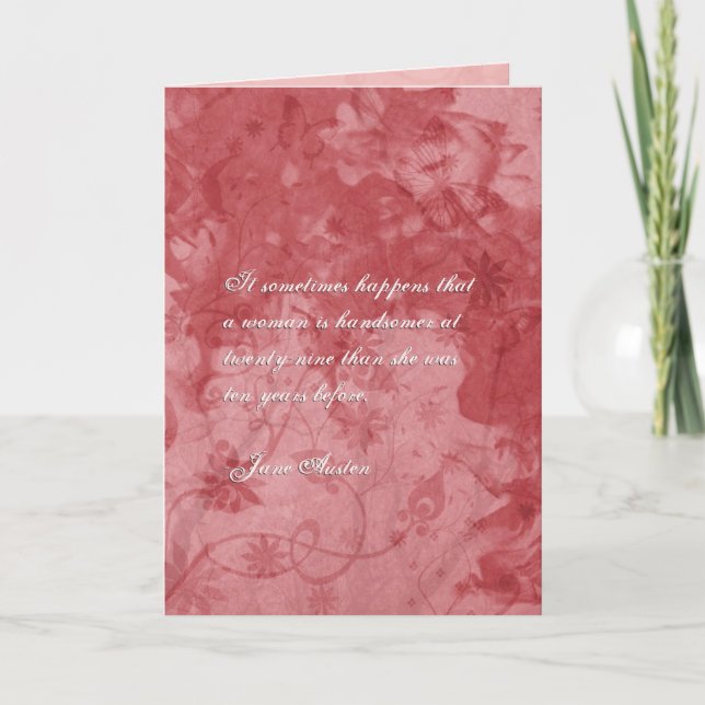Citation Jane Austen Carte d'anniversaire CUSTOMIS (Devant)