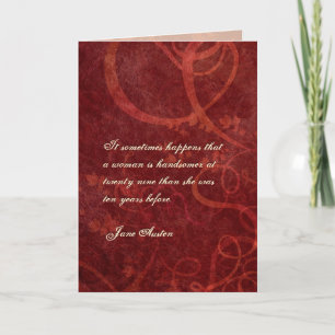 Citation Jane Austen Carte d'anniversaire CUSTOMIS