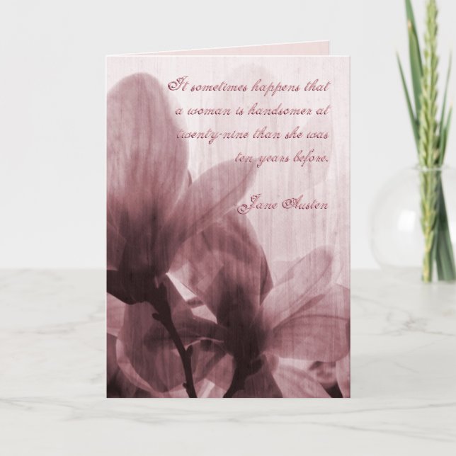 Citation Jane Austen Carte d'anniversaire CUSTOMIS (Devant)