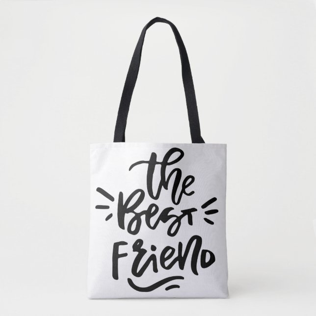 Citation Lettrée Main Noire Le meilleur sac ami (Devant)