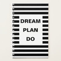 Citation motivationnelle à rayures noires Dream Pl
