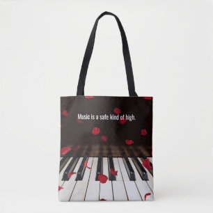Citation musicale sur le Sac fourre-tout Piano Key