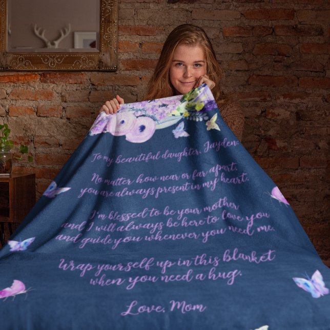 Citation Personnalisée Couverture en polaire fille (Custom Quote Daughter Fleece Blanket
)