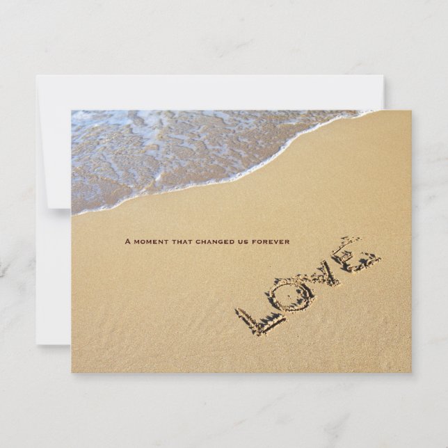 Citation plage et amour Faire-part de mariage (Devant)