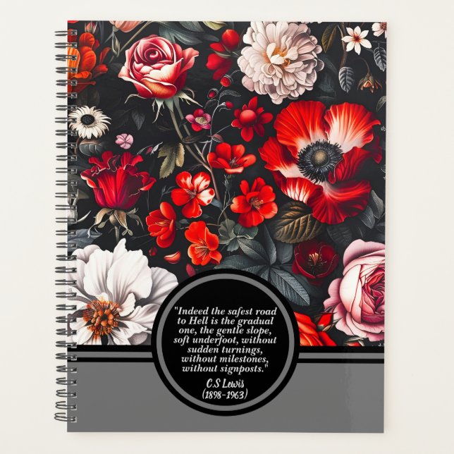 Citation Religieuse Avec Floral Rouge William Morr (Devant)