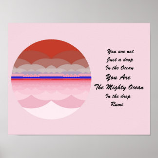 Citation Rumi Poster Art. Ocean Mandala Inspiratio