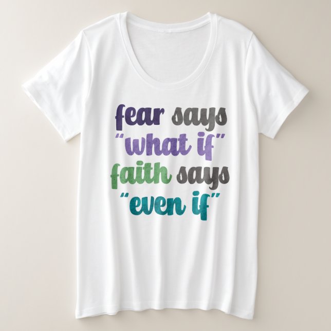 Citation T-shirt de la peur contre la foi (Design devant)