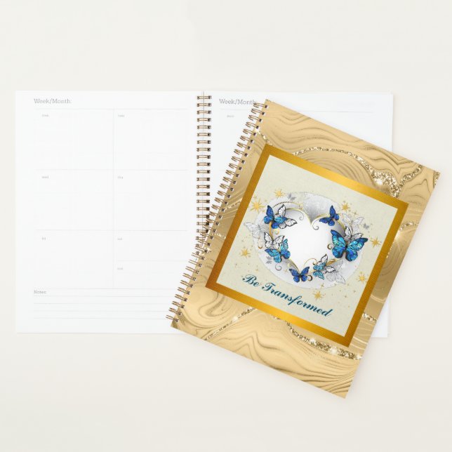 Citation Transformée Cœur et Papillons Bleus (Devant avec enveloppe)