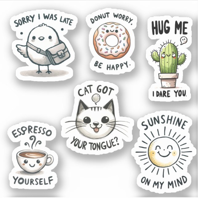Citations amusantes Scrapbooking mignon Stickers C (Devant)