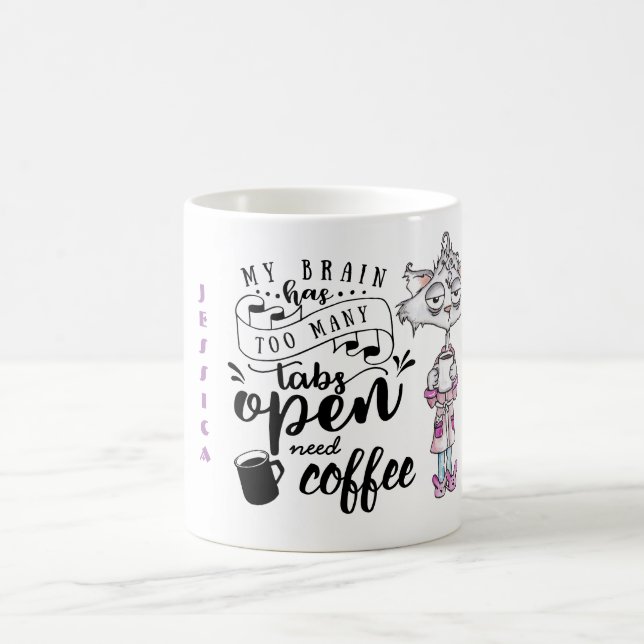 Citations de café FUNNY Mug - CerveauTrop de ongle (Centre)