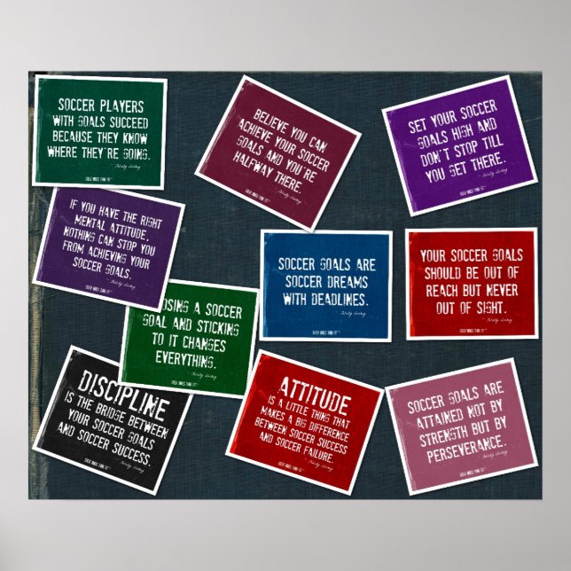 Citations de football 10 poster collage en couleur (Devant)