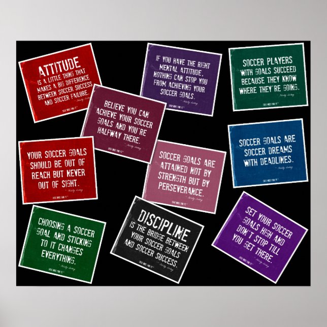 Citations de football 10 poster collage en couleur (Devant)