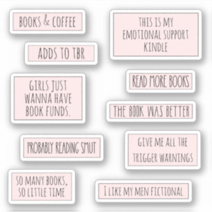 Citations de livres amusants Lover Pink Sticker Pa