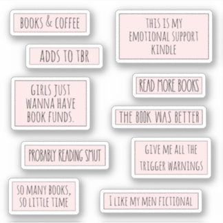 Citations de livres amusants Lover Pink Sticker Pa