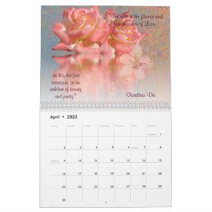 Citations Floral Love 2023 Calendrier