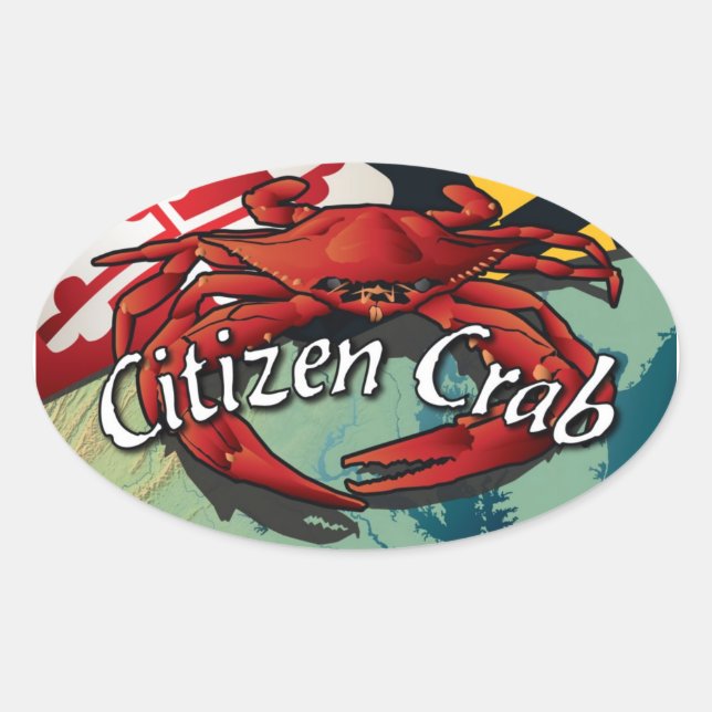 Citizen Crab von Maryland Ovaler Aufkleber (Vorderseite)